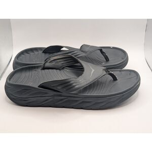 Hoka One One ORA Recovery Flip Flops Black Men's Size 10